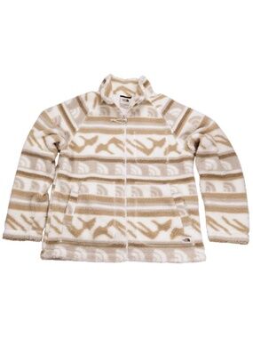 The North Face Sherpa Fleece Jacket Medium Tan Cream Full Zip Cozy